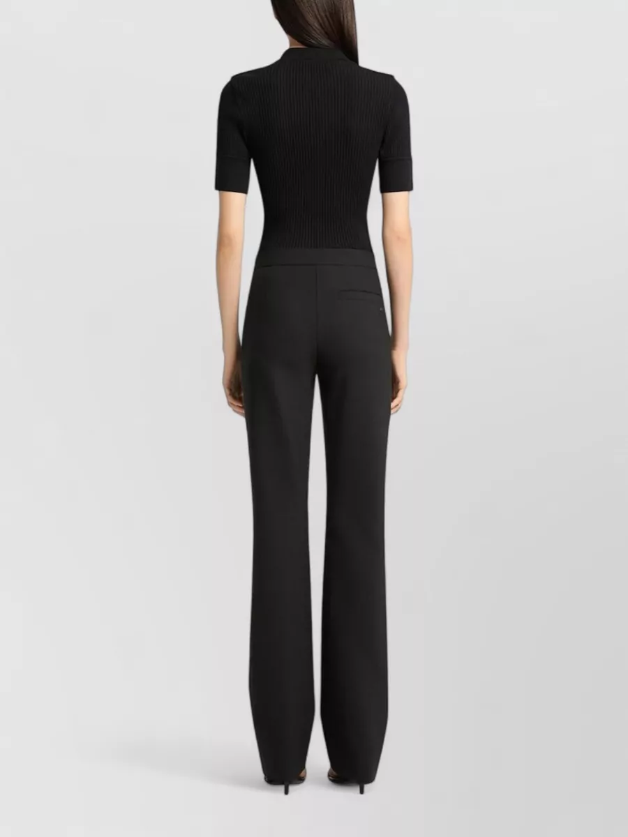 Courrèges Ribbed-Knit Short-Sleeve Polo Shirt