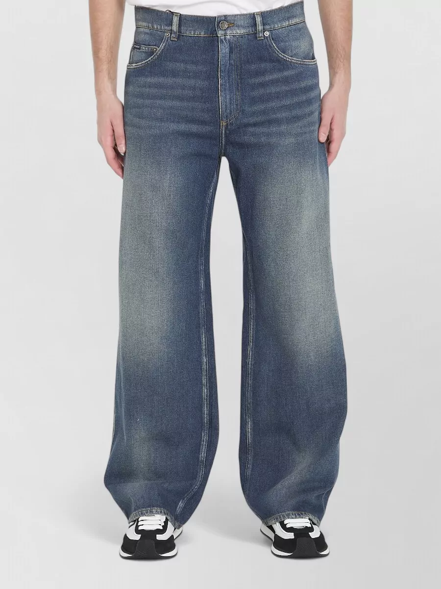 Dolce&Gabbana cotton denim mid-rise wide-leg jeans