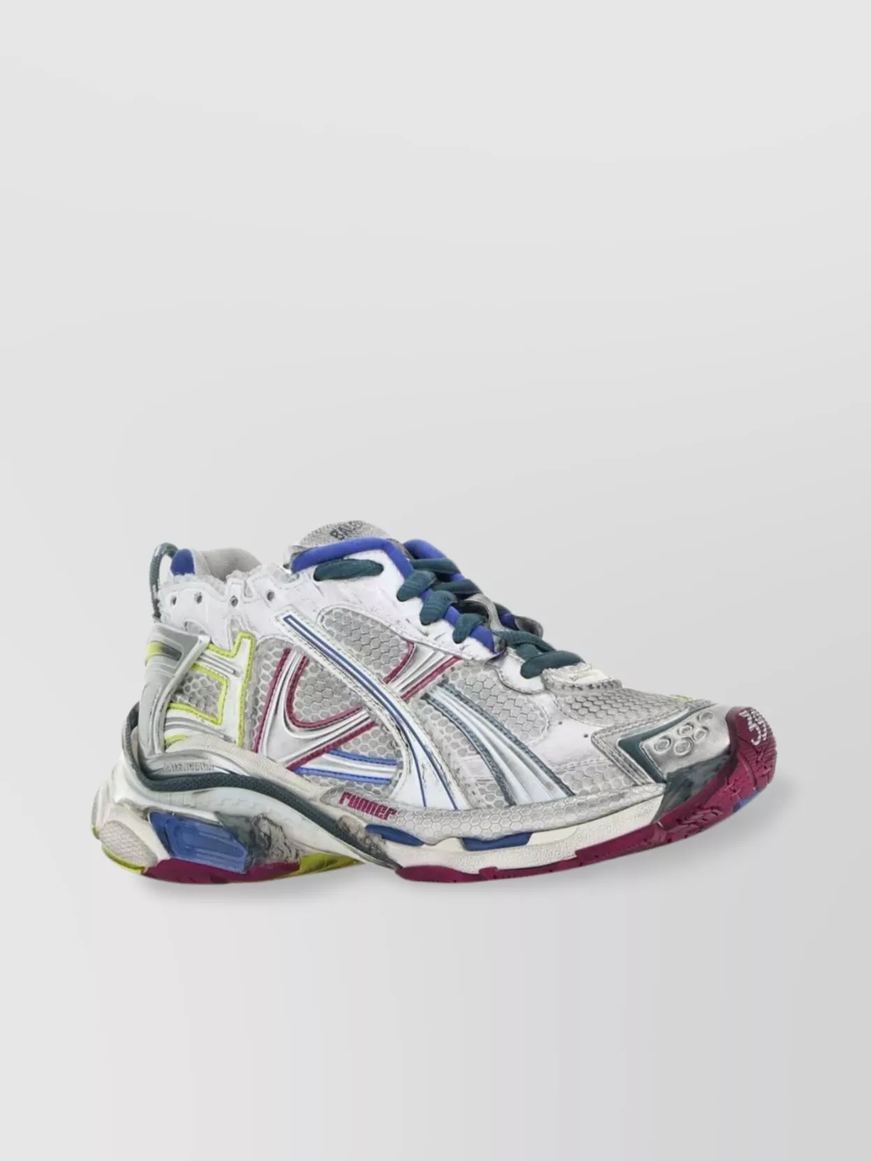 Shop Balenciaga Color-blocked Mesh Runner Sneakers With Reflective Accents
