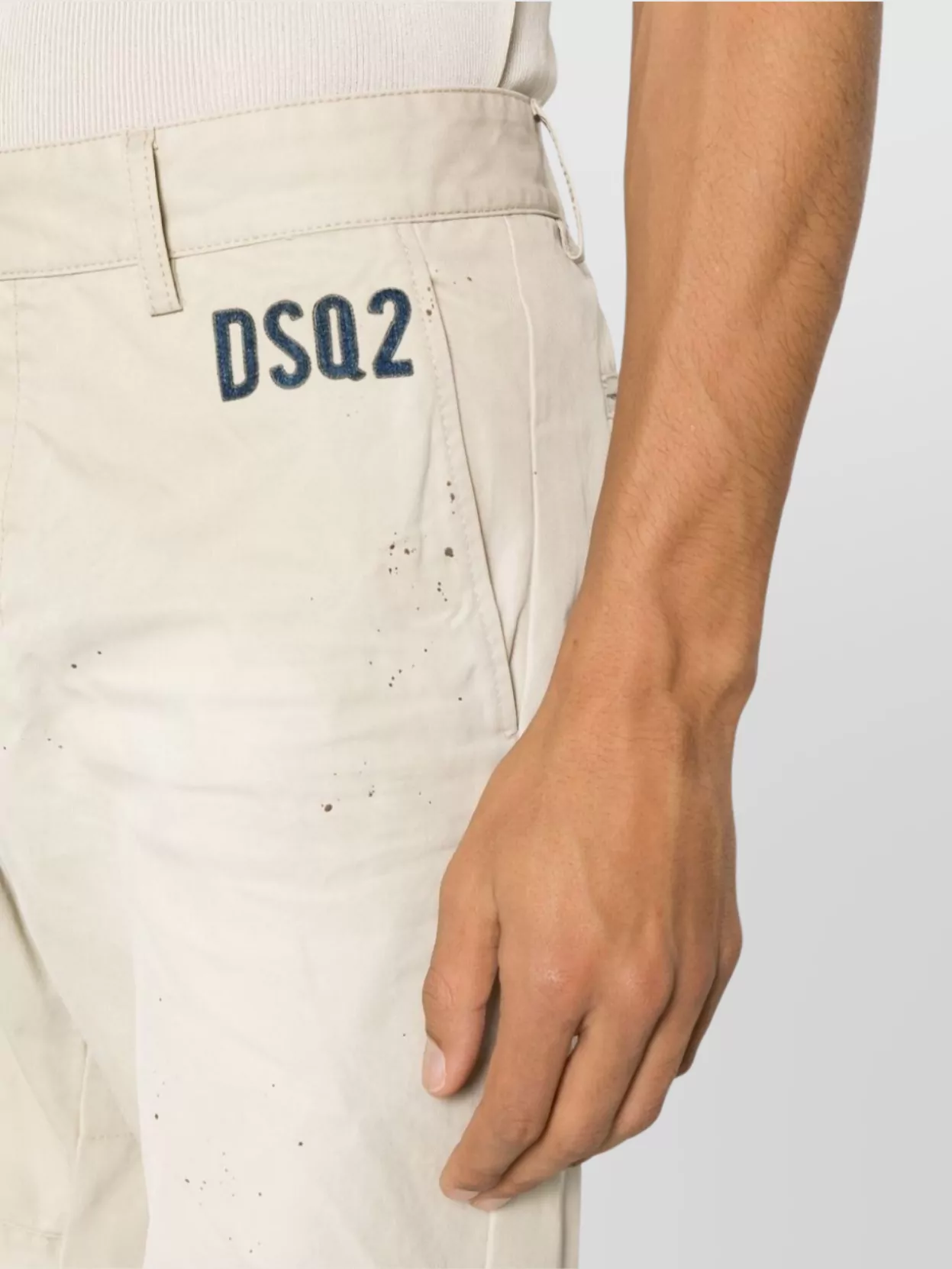 Dsquared2 Chino Trousers With Tapered Leg And Graphic Print