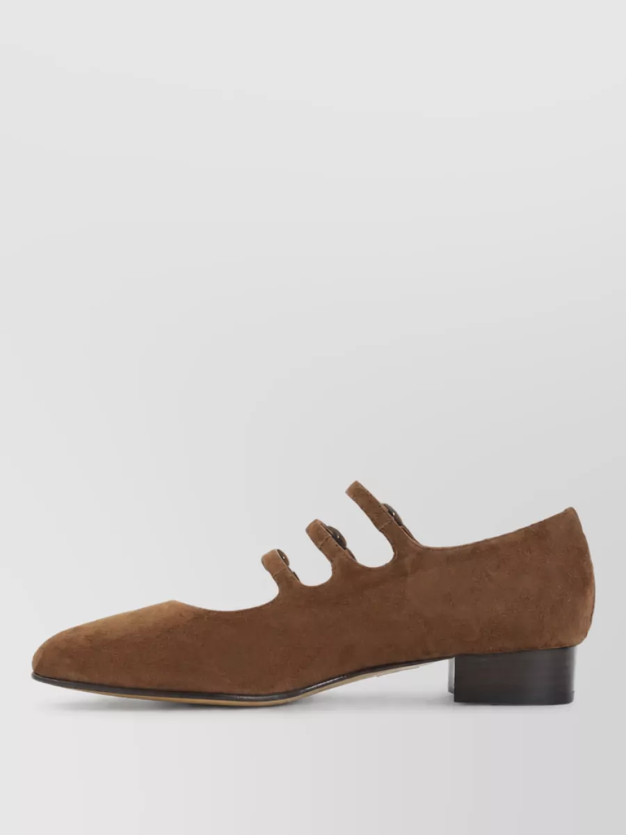 Carel Paris Suede Leather Mary Jane Ballerina Shoes