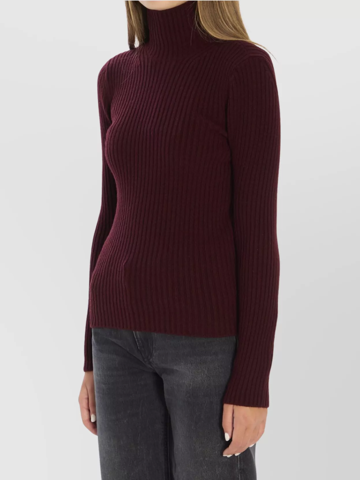 Max Mara Wool And Cashmere High Neck Knit Top