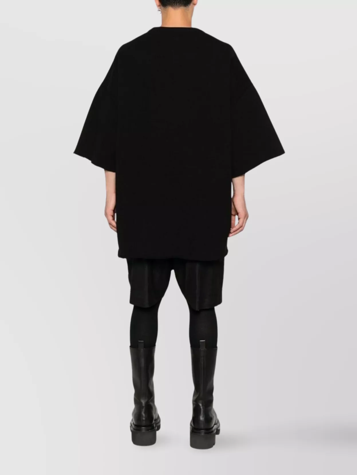 Rick Owens V-Neck T-Shirt Oversized Raw Edges