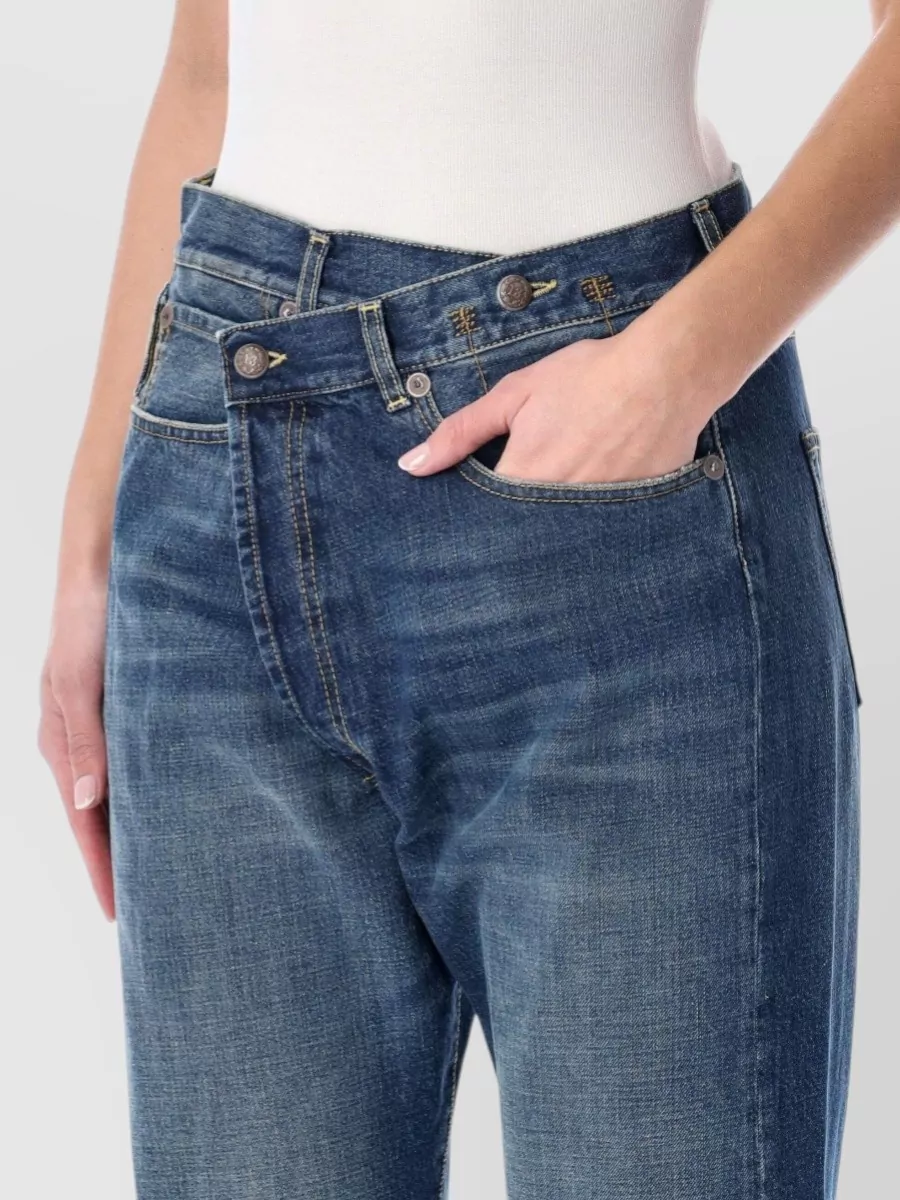 R13 Denim High-Rise Straight-Leg Cropped Jeans
