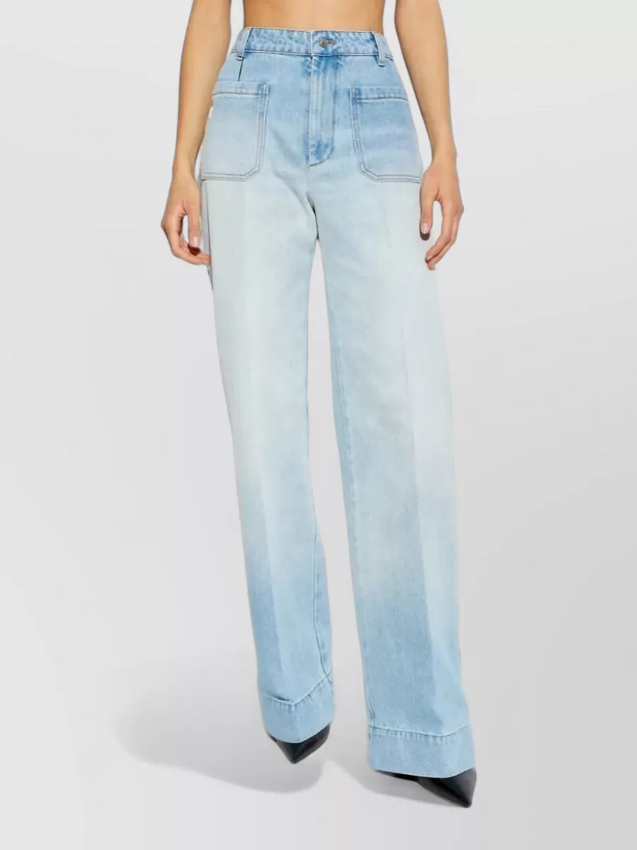 Victoria Beckham Alina Regular Fit Denim Trousers Five Pockets In Blue