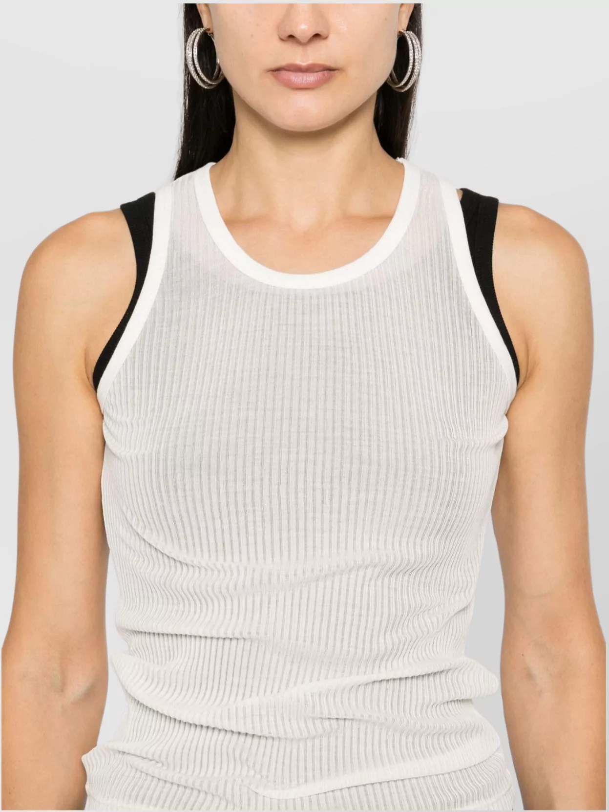Maison Margiela Ribbed Silk Tank Top