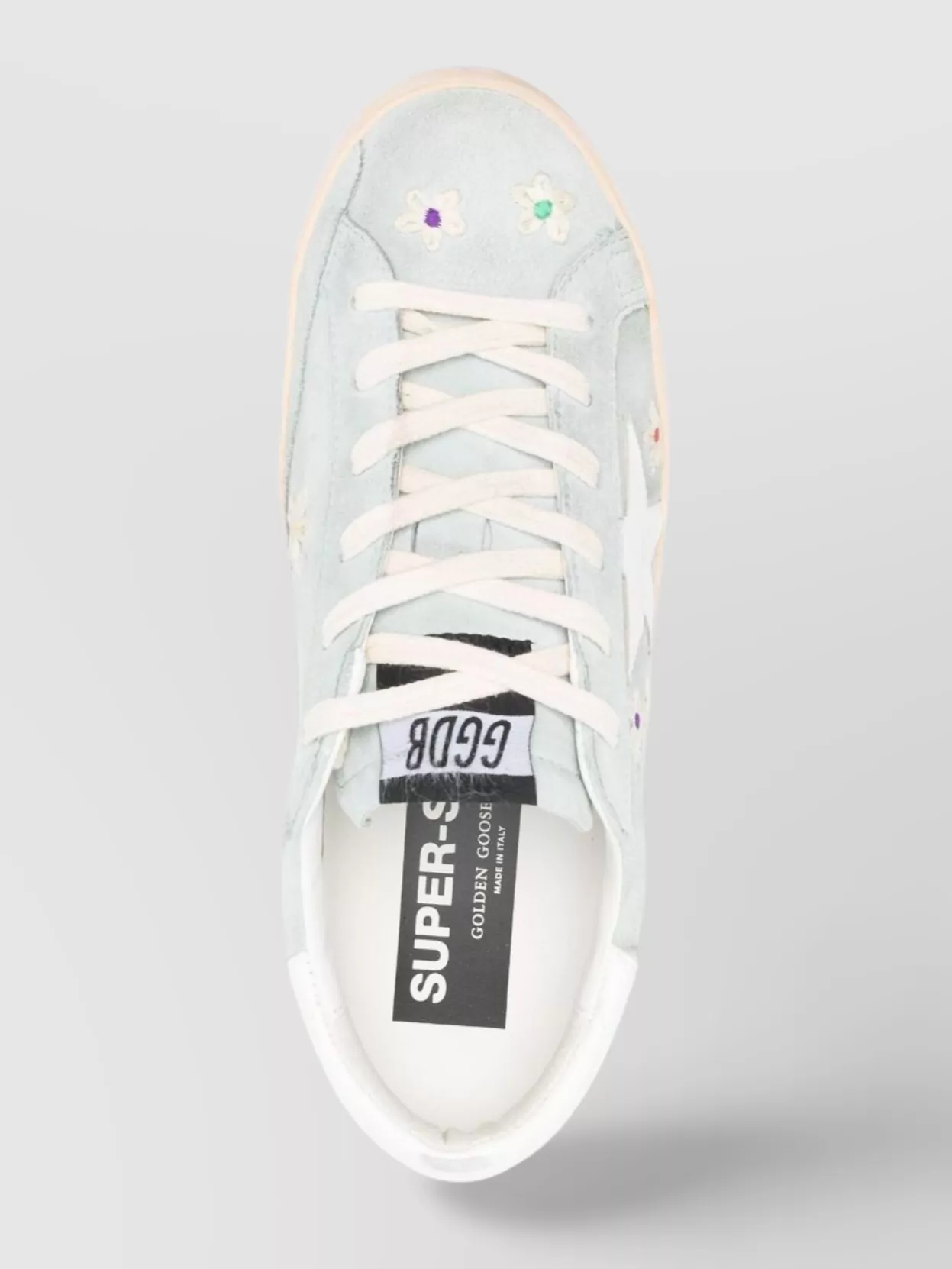 Golden Goose Floral-Embroidered Suede Low Top Sneakers