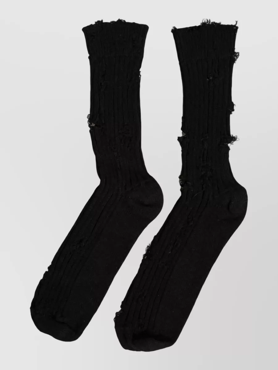 Dolce&Gabbana cotton distressed mid calf socks