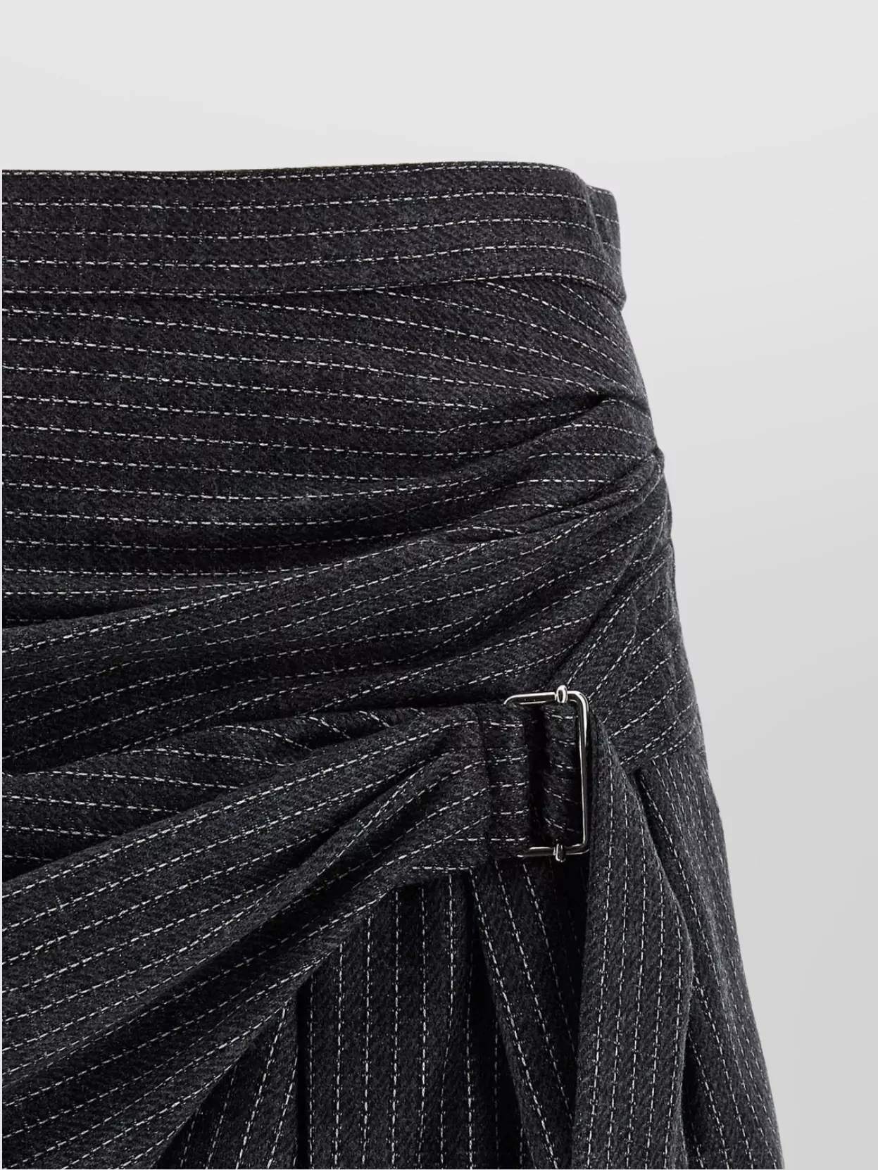 Isabel Marant Asymmetric Wrap Skirt Belted Detail In Gray