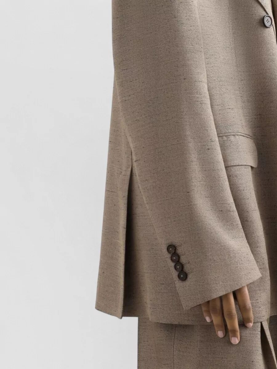 Dolce&Gabbana Viscose And Linen Double-Breasted Tweed Blazer