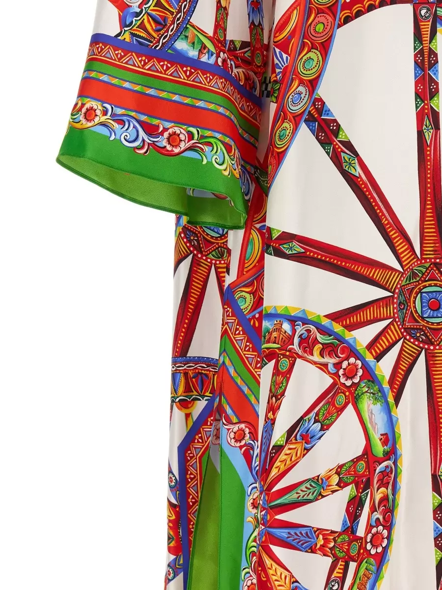 Dolce&Gabbana Silk Printed Maxi Kaftan Dress
