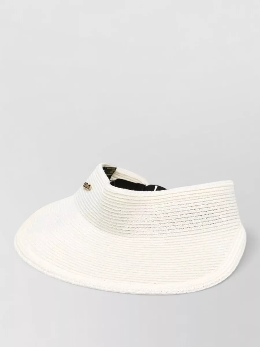 Borsalino logo appliqué visor hat
