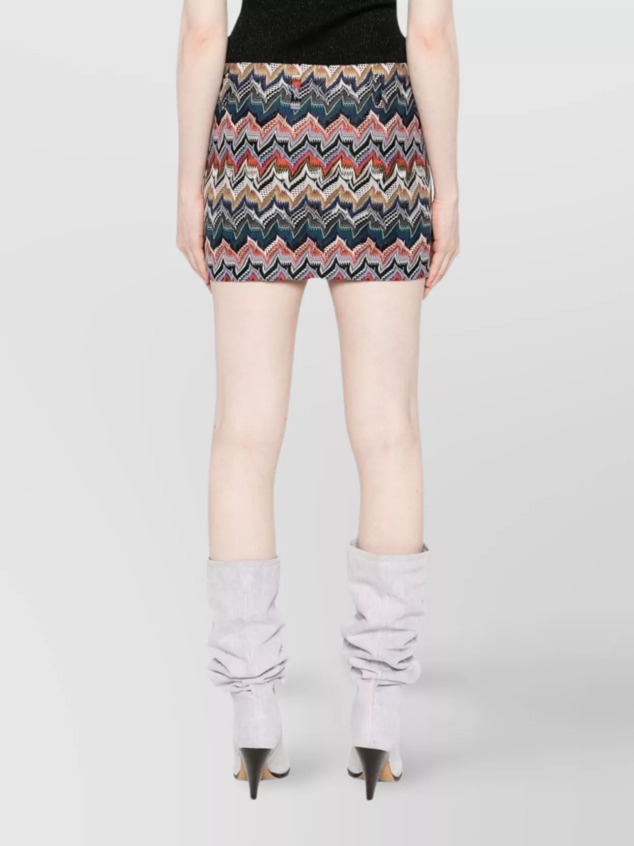 Missoni Textured Chevron Pattern Mini Skirt In Multi