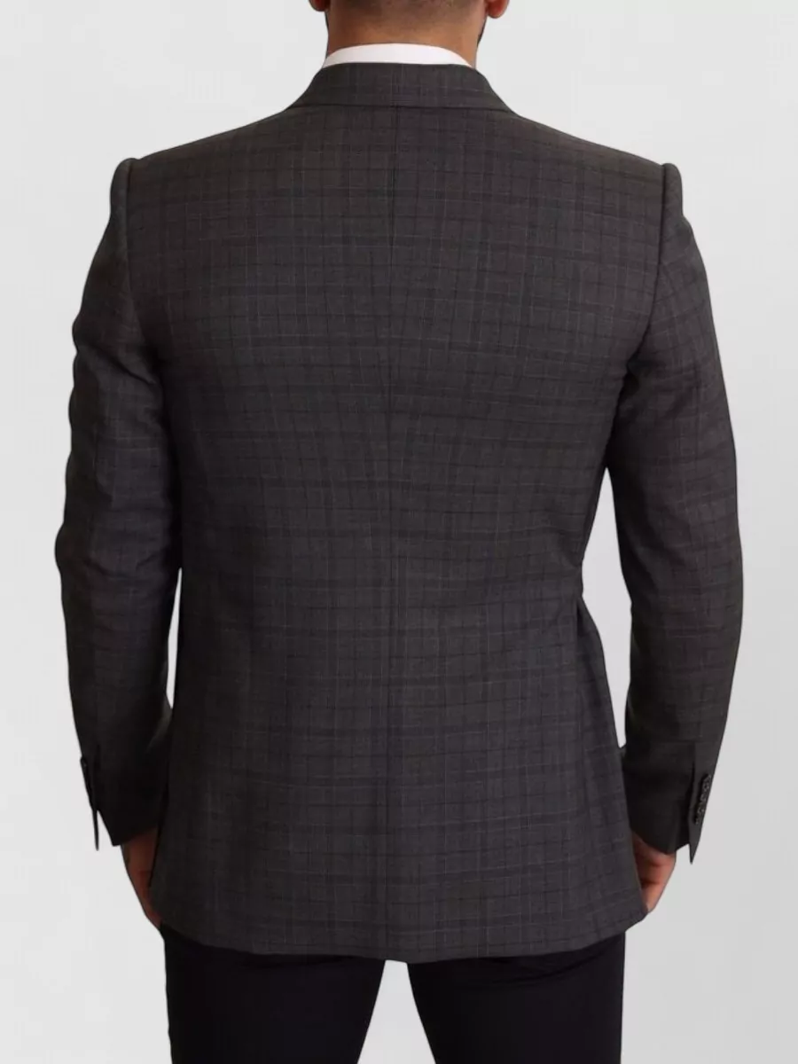 Dolce&Gabbana Wool Checked Slim-Fit Double-Breasted Blazer