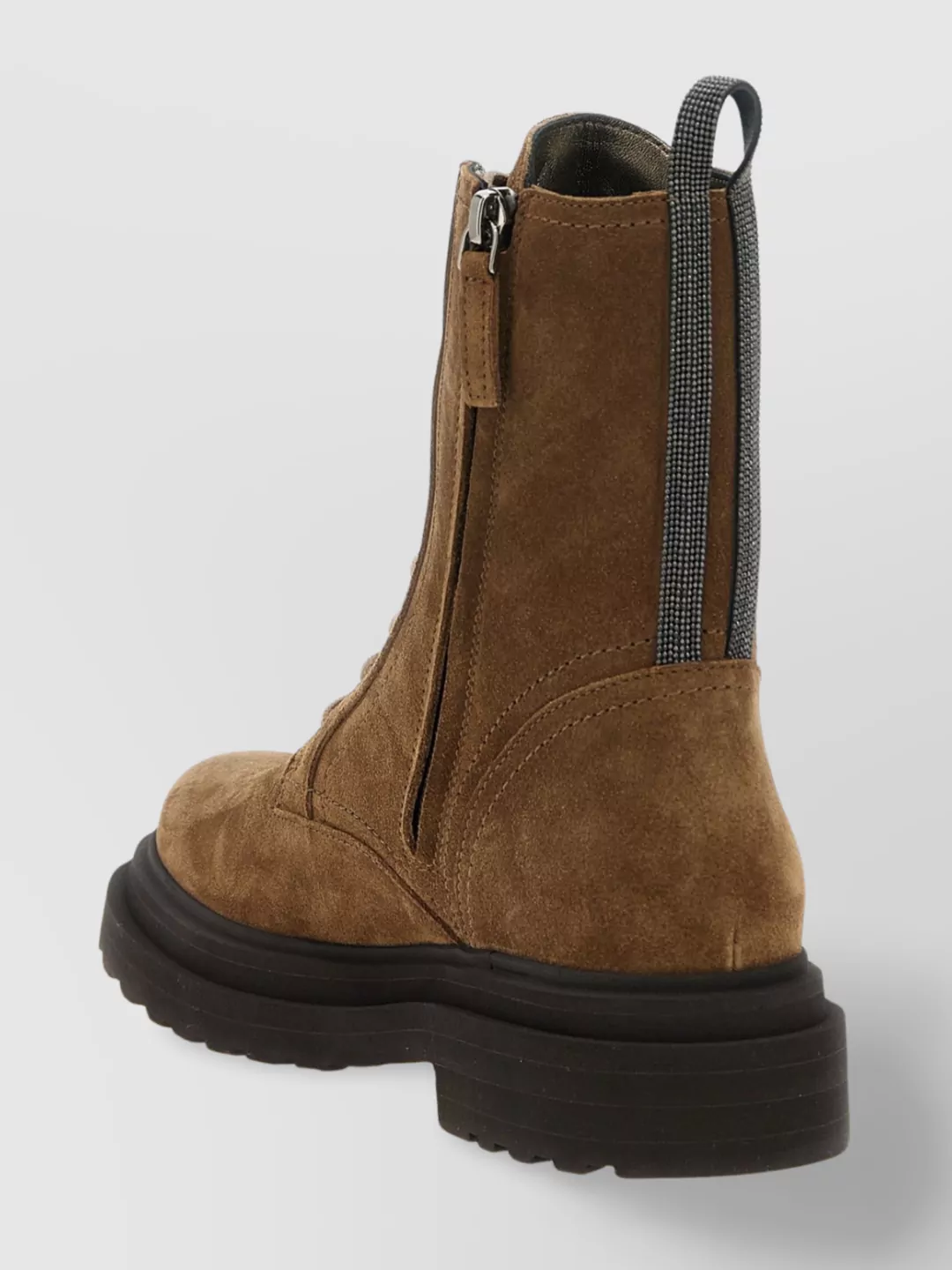 Brunello Cucinelli Chunky Sole Combat Boots With Pull Tab