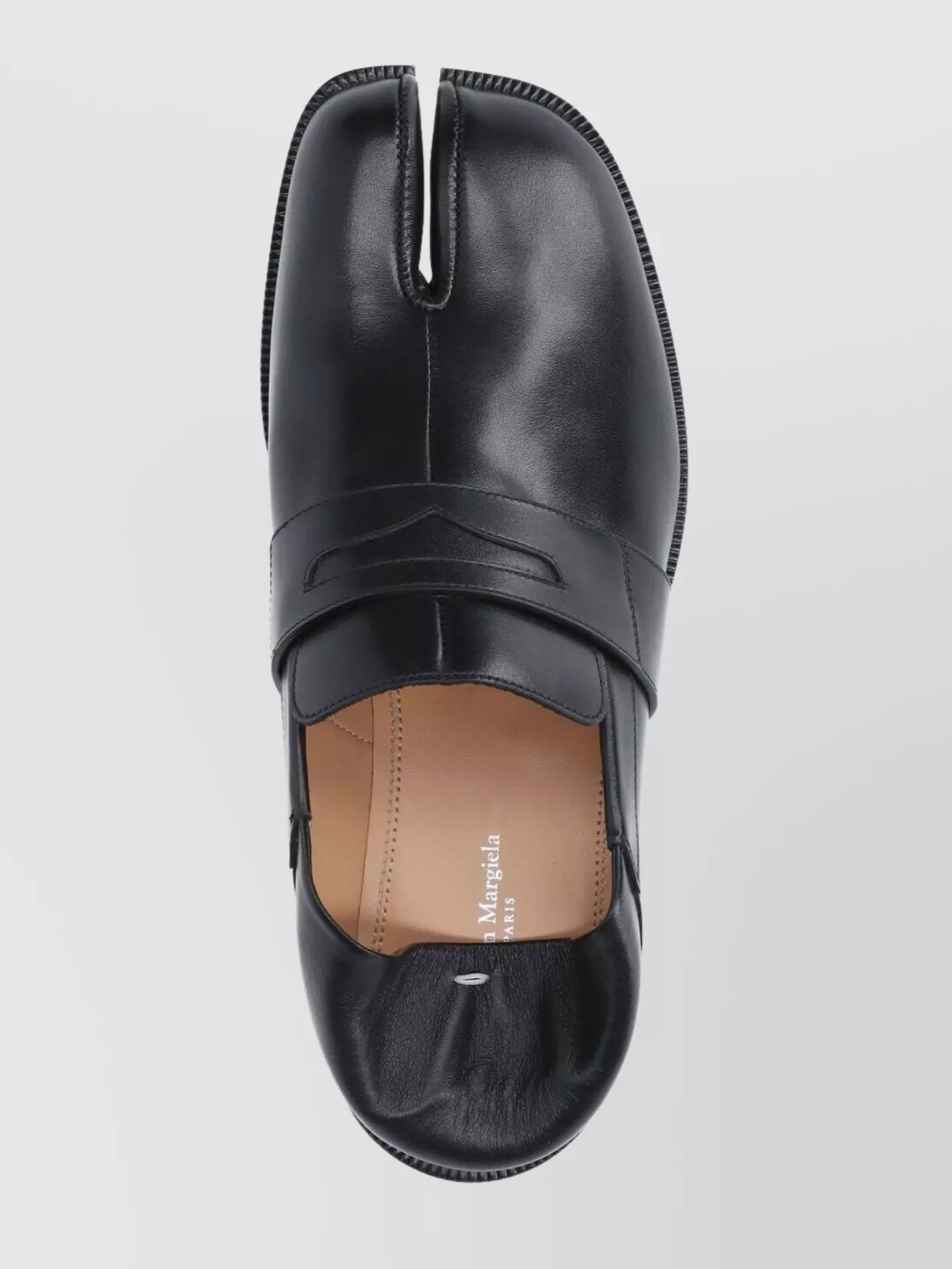 Shop Maison Margiela Split Toe Leather Loafers In Grey