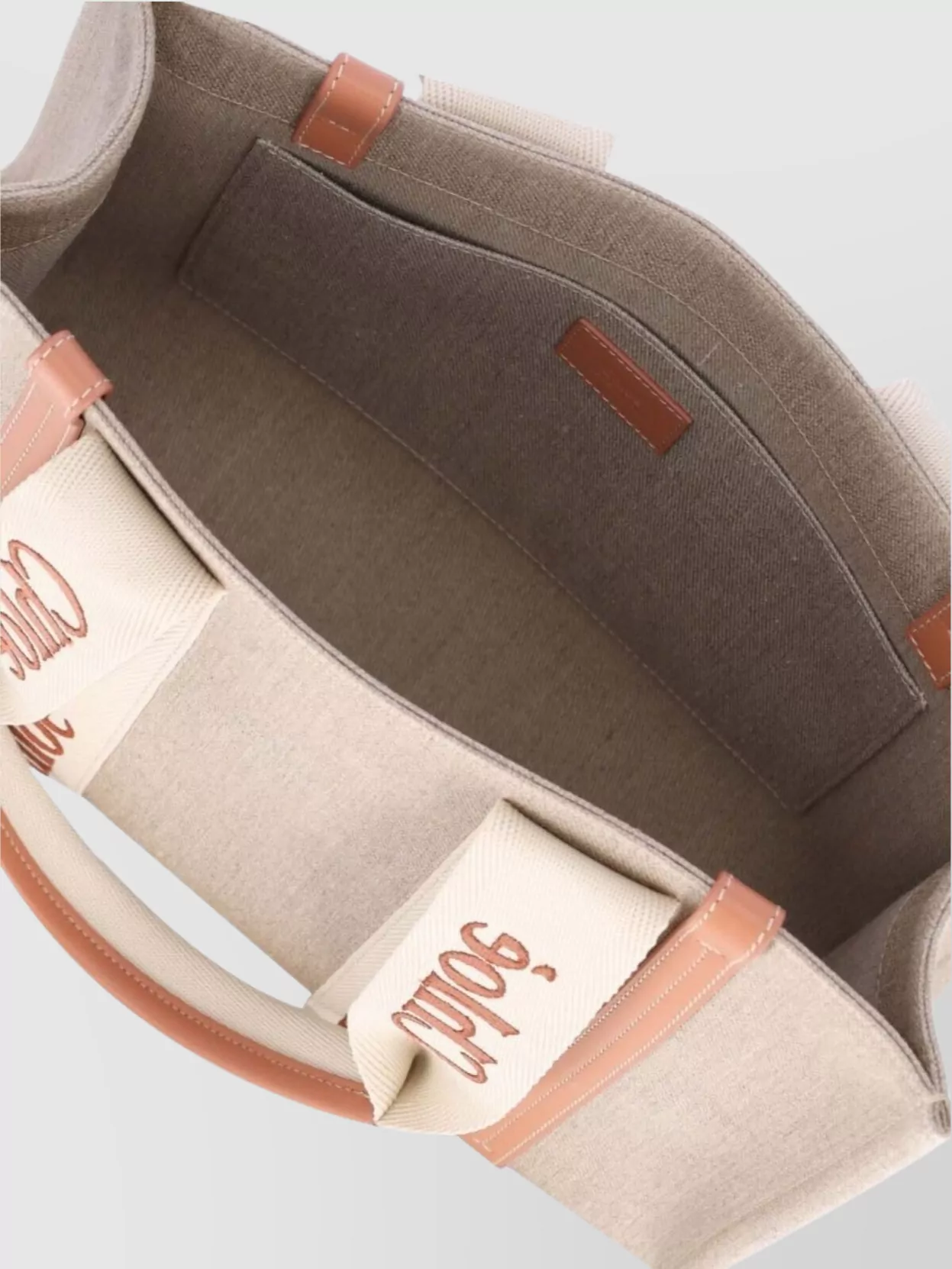 Chloé Tote Bag Trimmed Contrast Handles