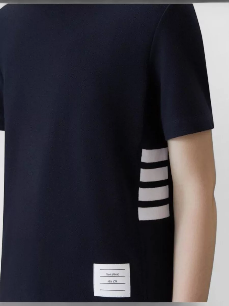 Thom Browne Short Sleeve T-Shirt Engineered Four Bar Stripe