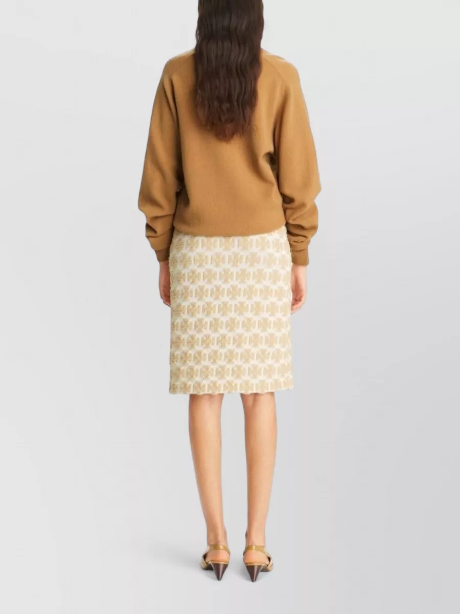 Tory Burch Bouclé High-Rise Midi Pencil Skirt