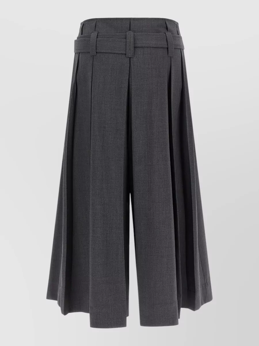 Brunello Cucinelli high-rise pleated wide-leg bermuda shorts