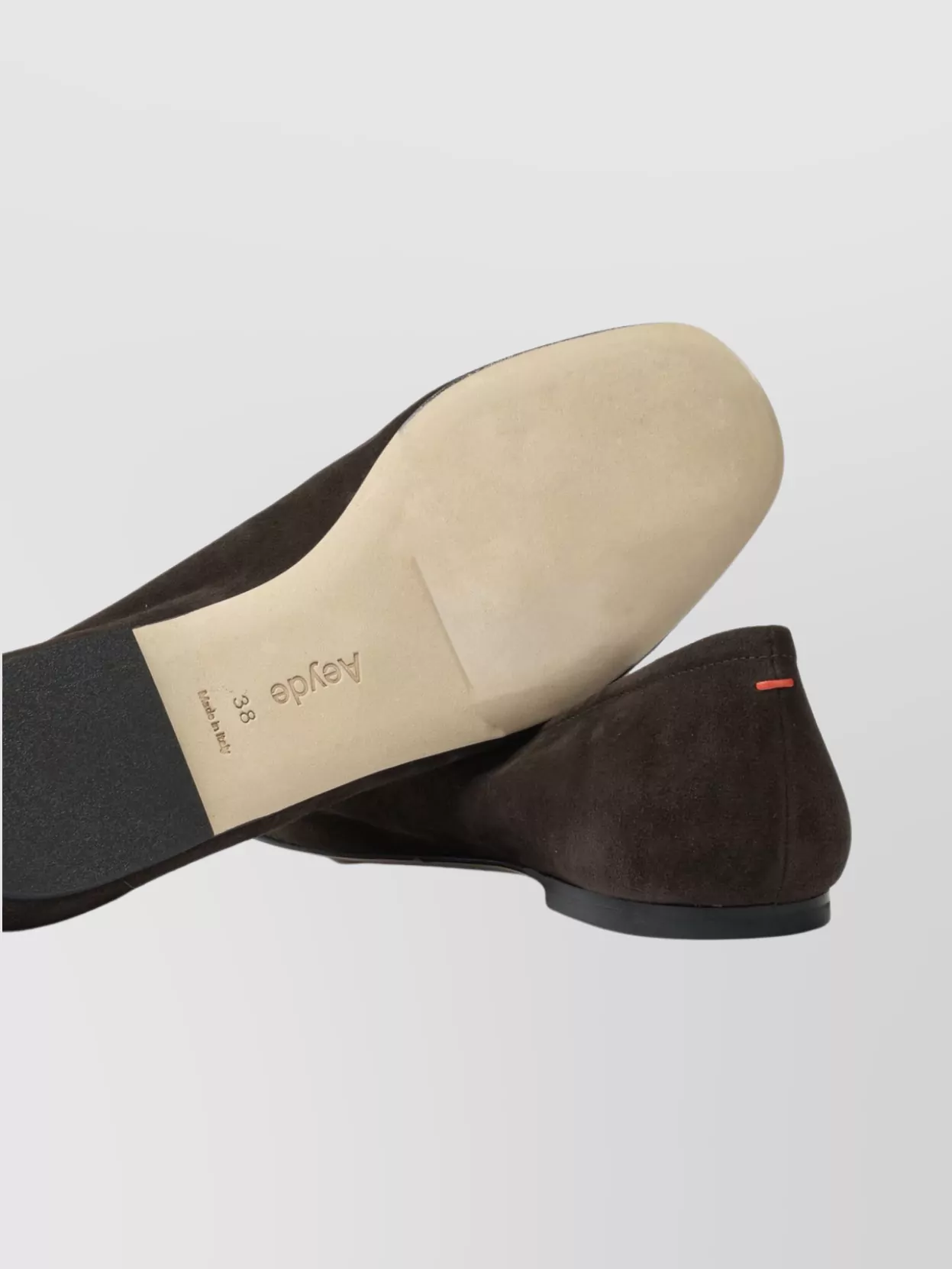 Aeyde Suede Ballerina Shoes Bow Detail In Brown