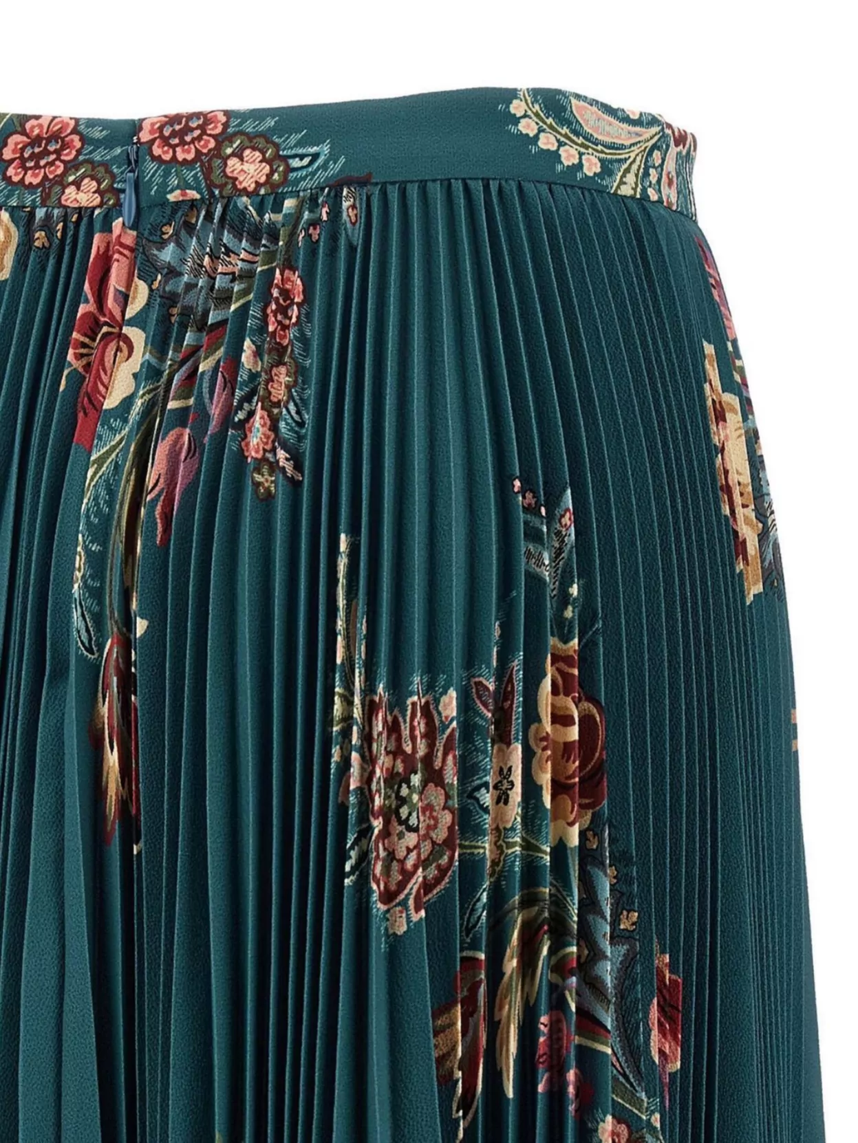 Etro Floral Midi Skirt Pleated Design