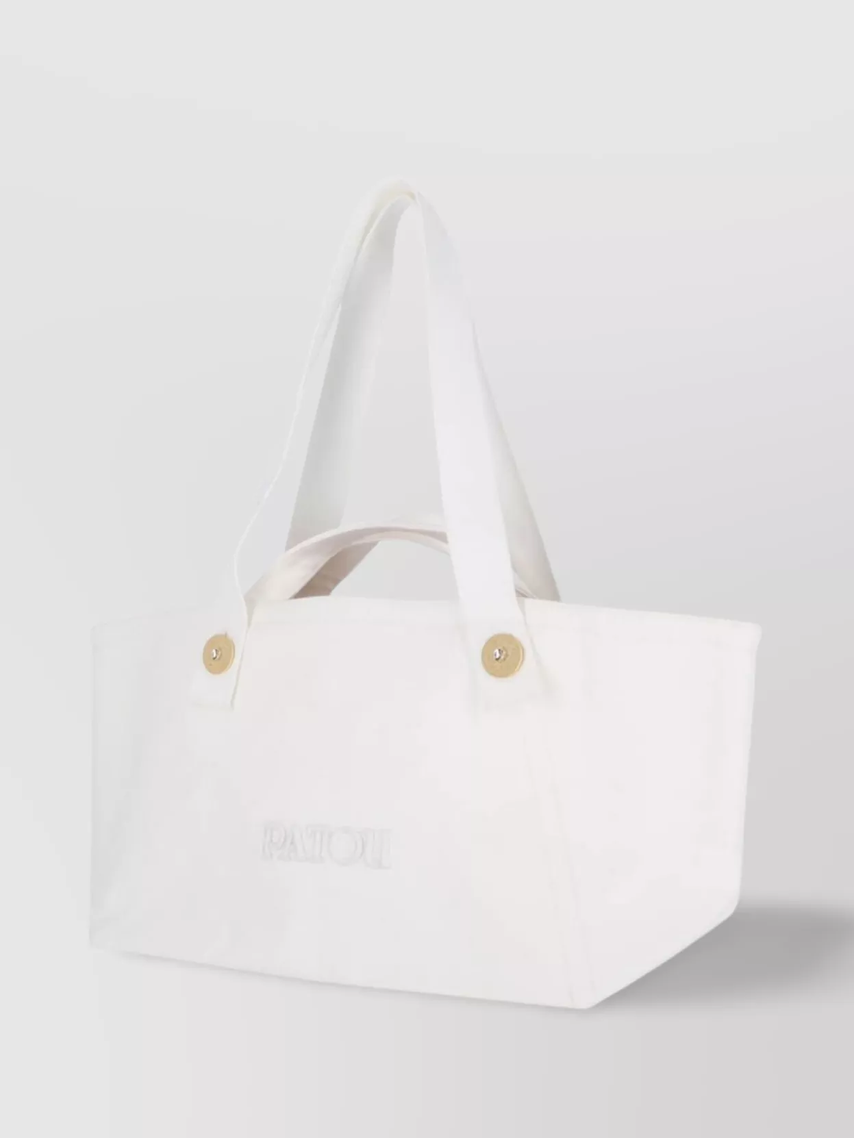 PATOU TOTE BAG WITH BUTTON ACCENTS AND DUAL HANDLES