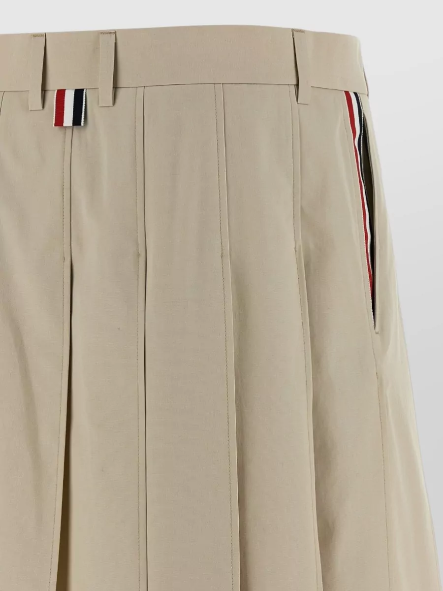 Thom Browne Cotton Pleated Bermuda Skirt