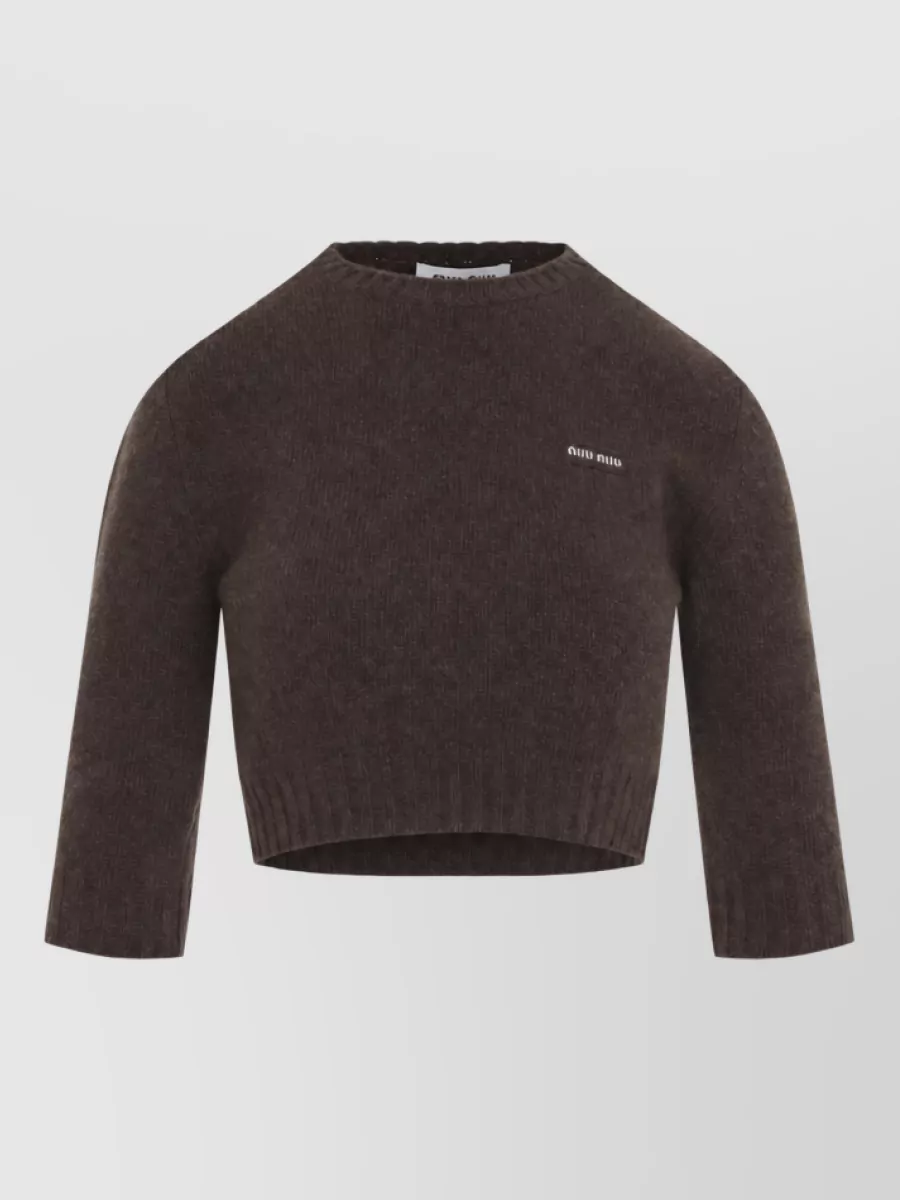 Miu Miu cashmere wool ribbed cropped sweater