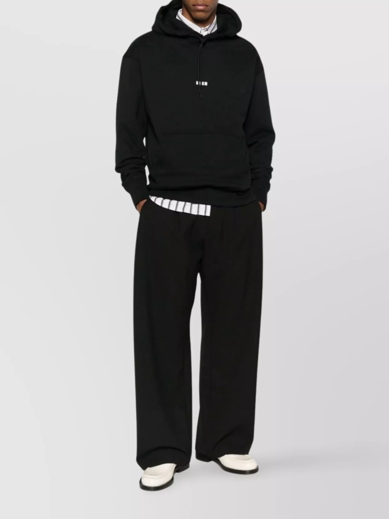 Msgm Hooded Sweatshirt Featuring Kangaroo Pocket In Black