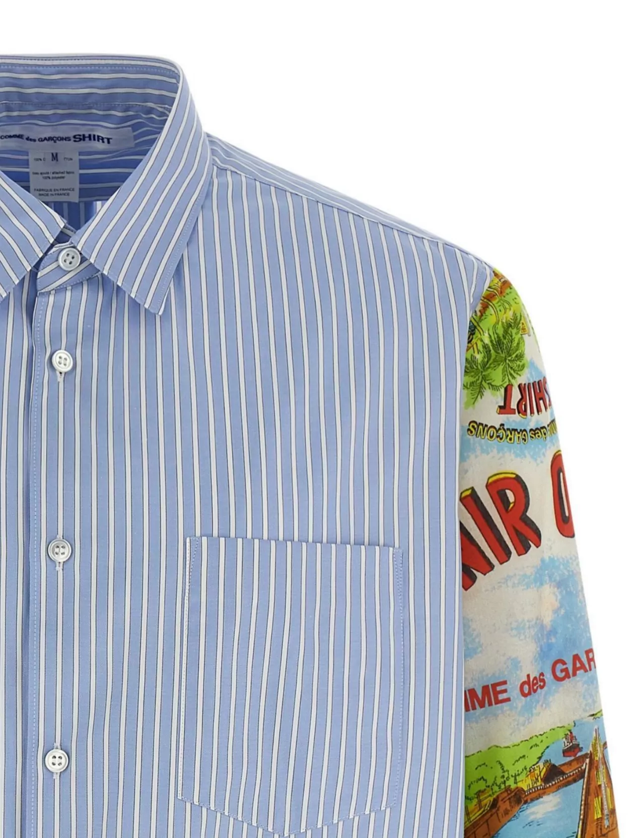Comme Des Garçons Striped Shirt Featuring Graphic Sleeves