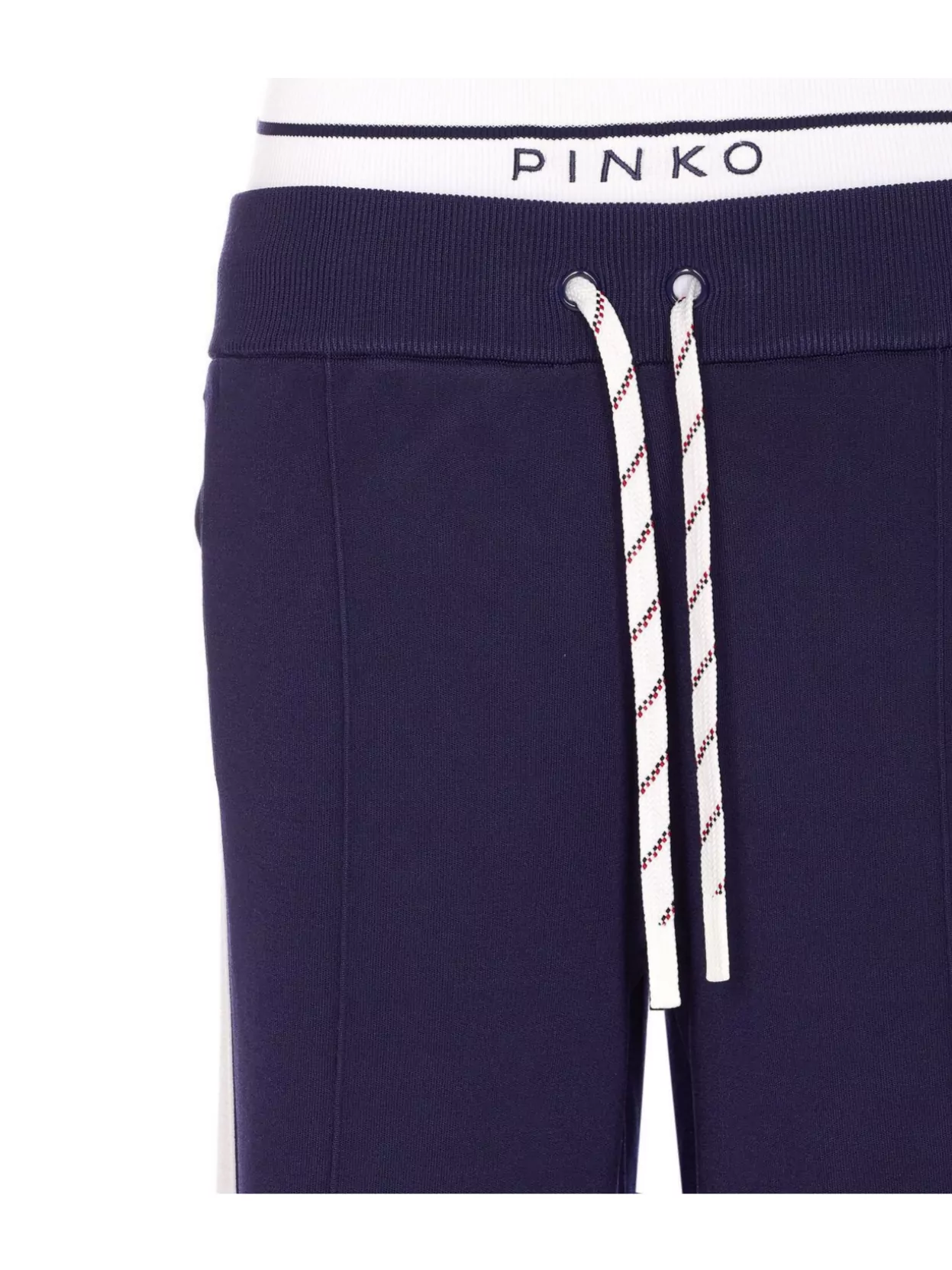 Pinko High Waist Elastic Waistband Trousers With Side Stripes