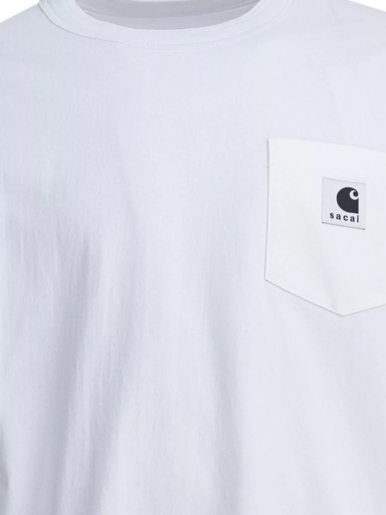 Sacai Long Sleeve Crew Neck T-shirt With Pocket In White