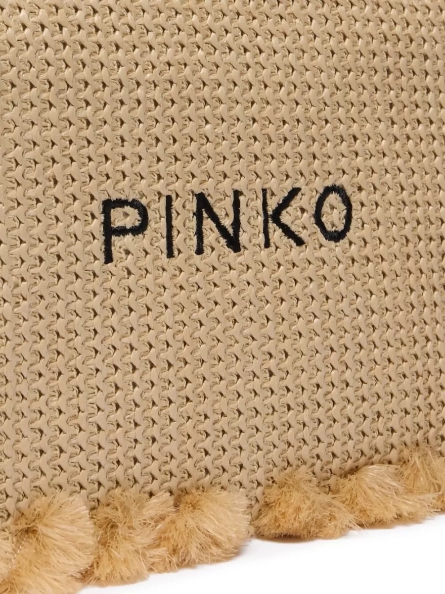 Pinko Love Bag Flat Raffia Clutch Bag