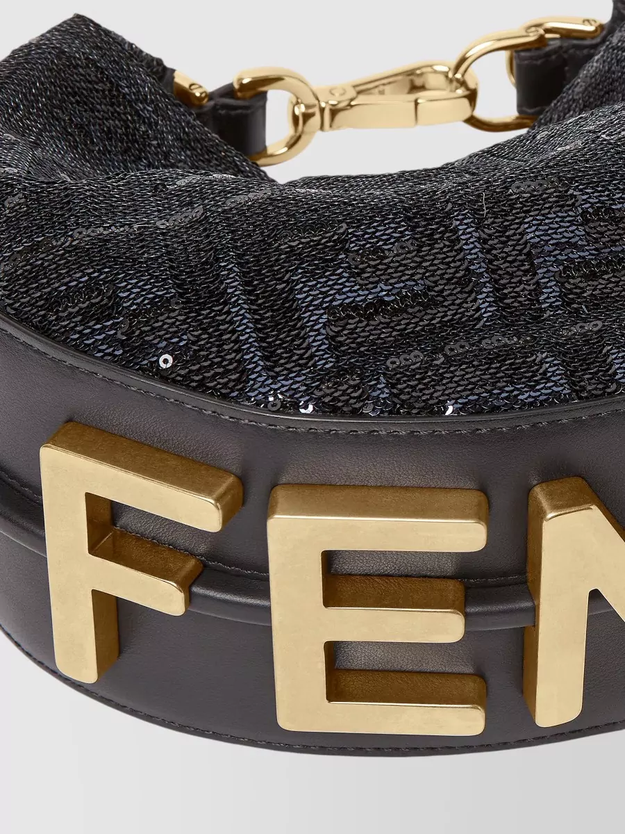 Fendi Mini Ff Sequin Logo Crossbody Bag