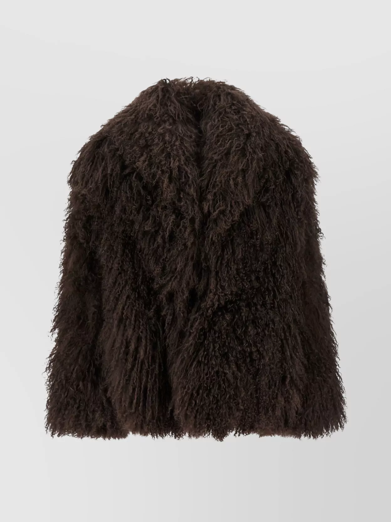 Yves Salomon Luxurious Long Faux Fur Jacket In Brown