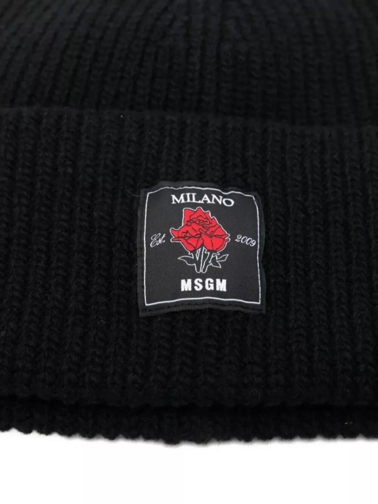 Msgm Rose-patch Ribbed Beanie Accessories