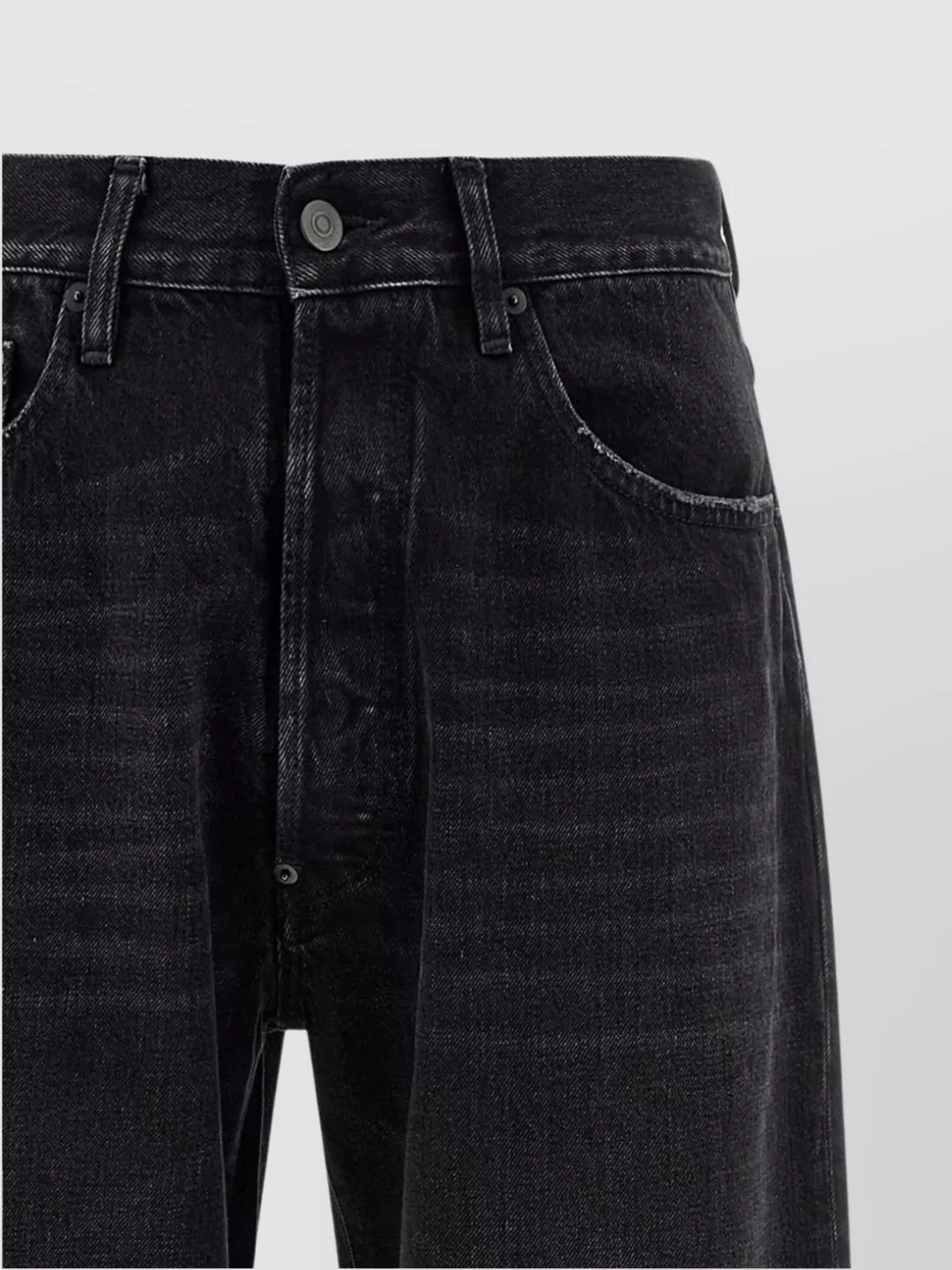 Maison Margiela High Waist Frayed Hem Denim Trousers