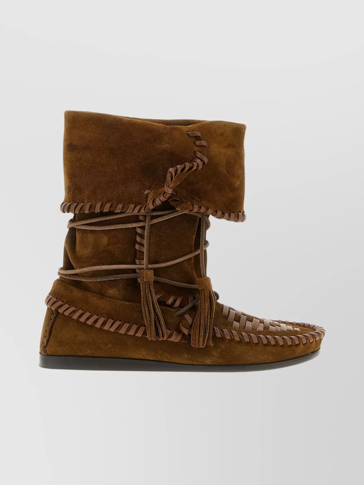 Isabel Marant Suede Mid-calf Boots Tassel Detail In Brown
