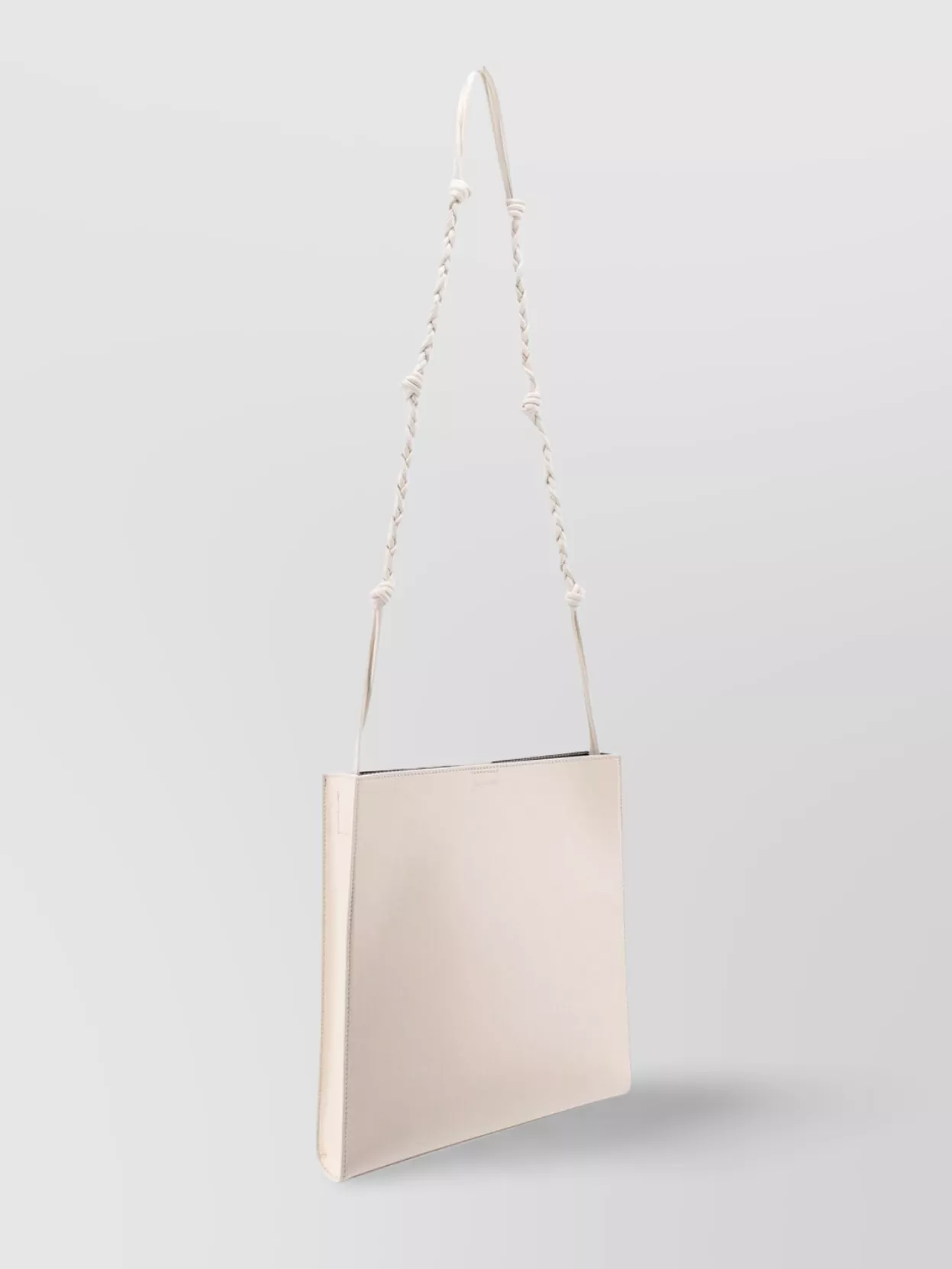 Jil Sander Logo Print Leather Shoulder Bag