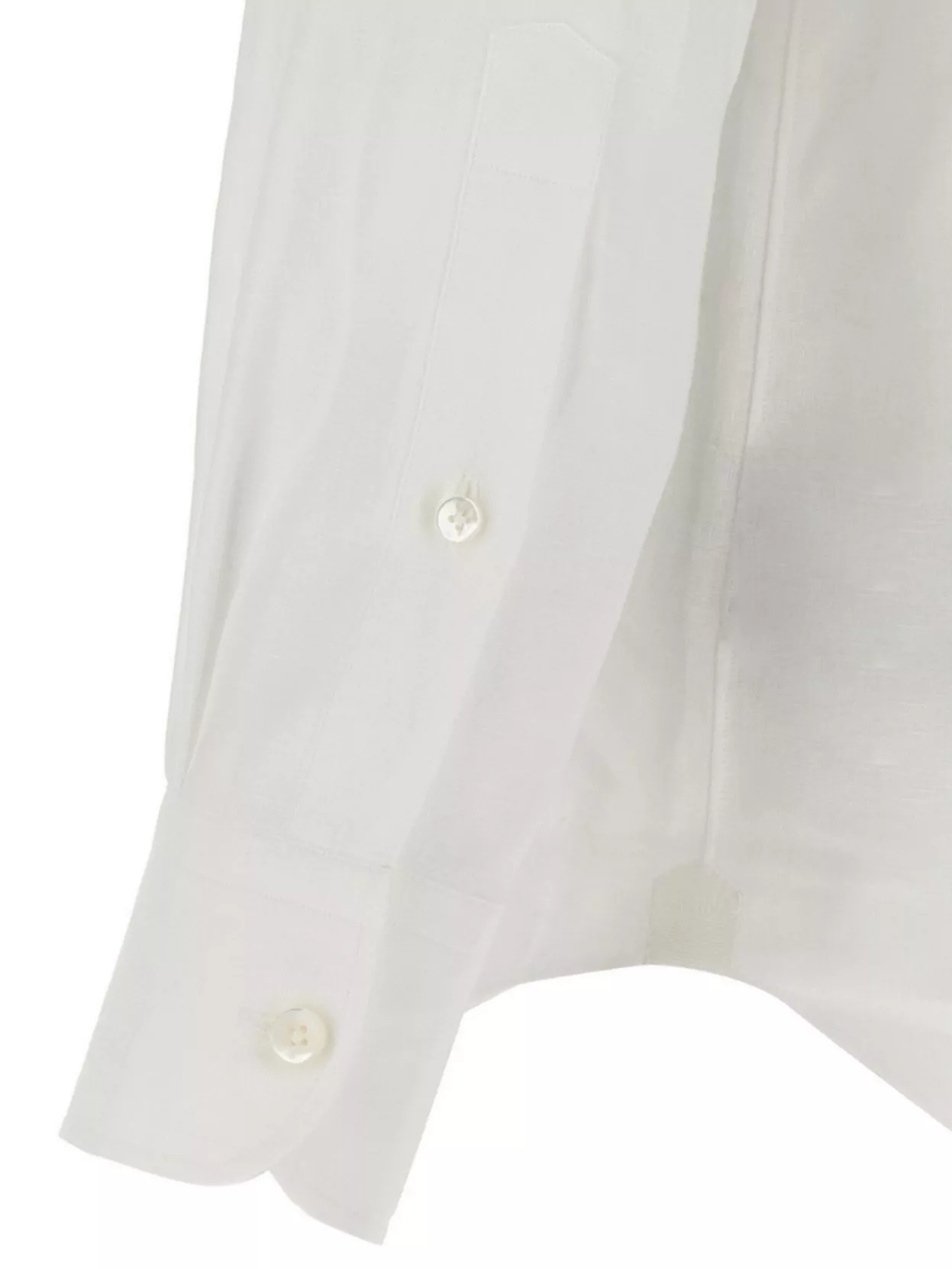 Zegna Shirt Linen Button-Down Collar Long Sleeves