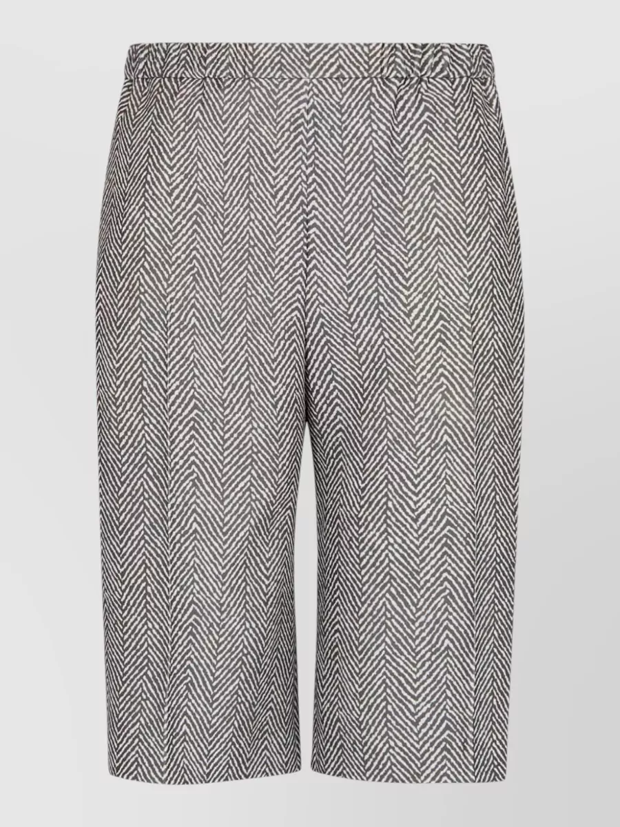 Emporio Armani Herringbone knee-length tailored shorts
