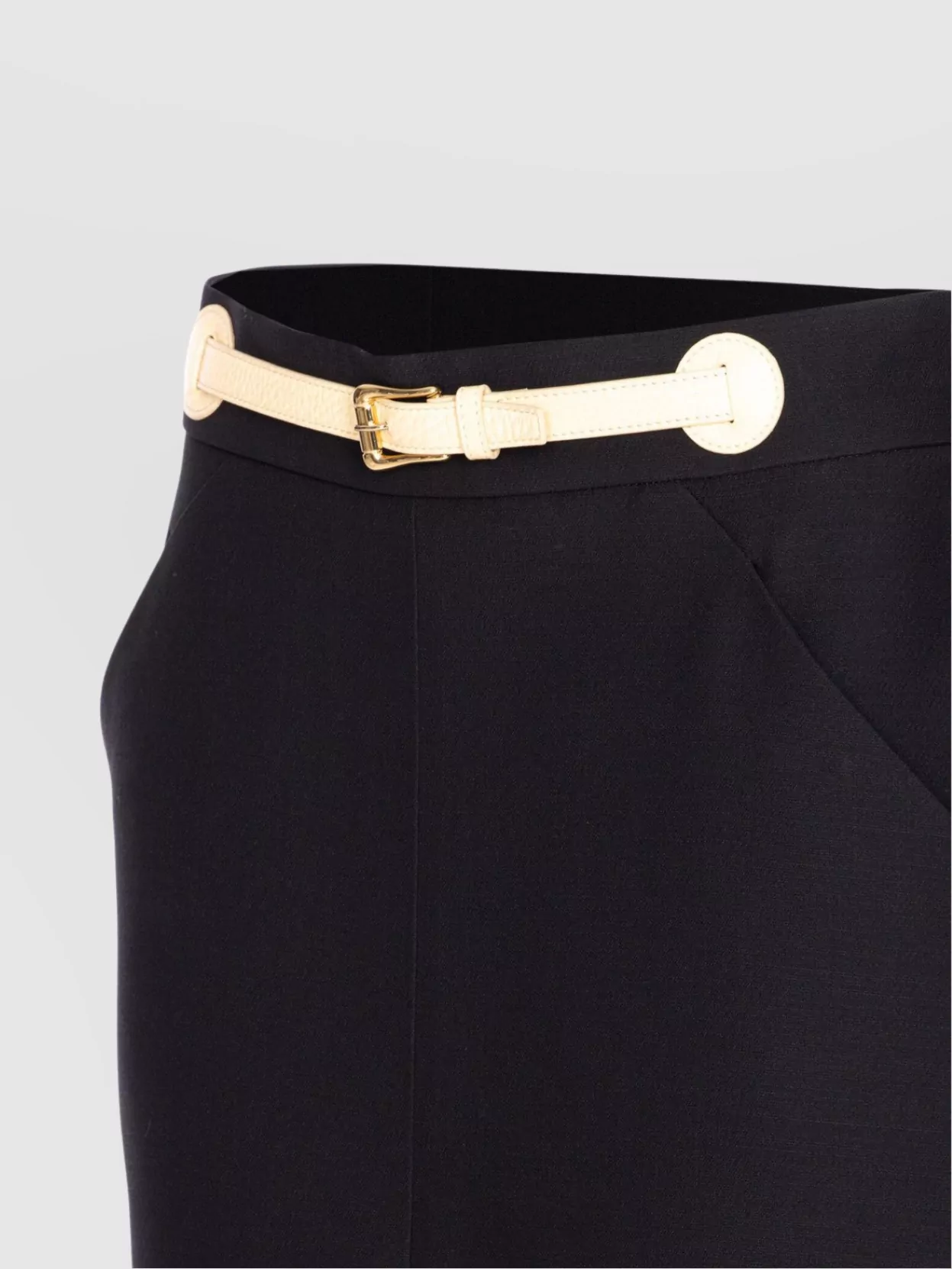 Valentino Garavani Women Skirt With Leather Details In Black