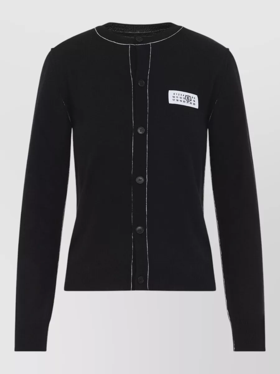 Mm6 Maison Margiela fine-knit wool-blend crew-neck cardigan