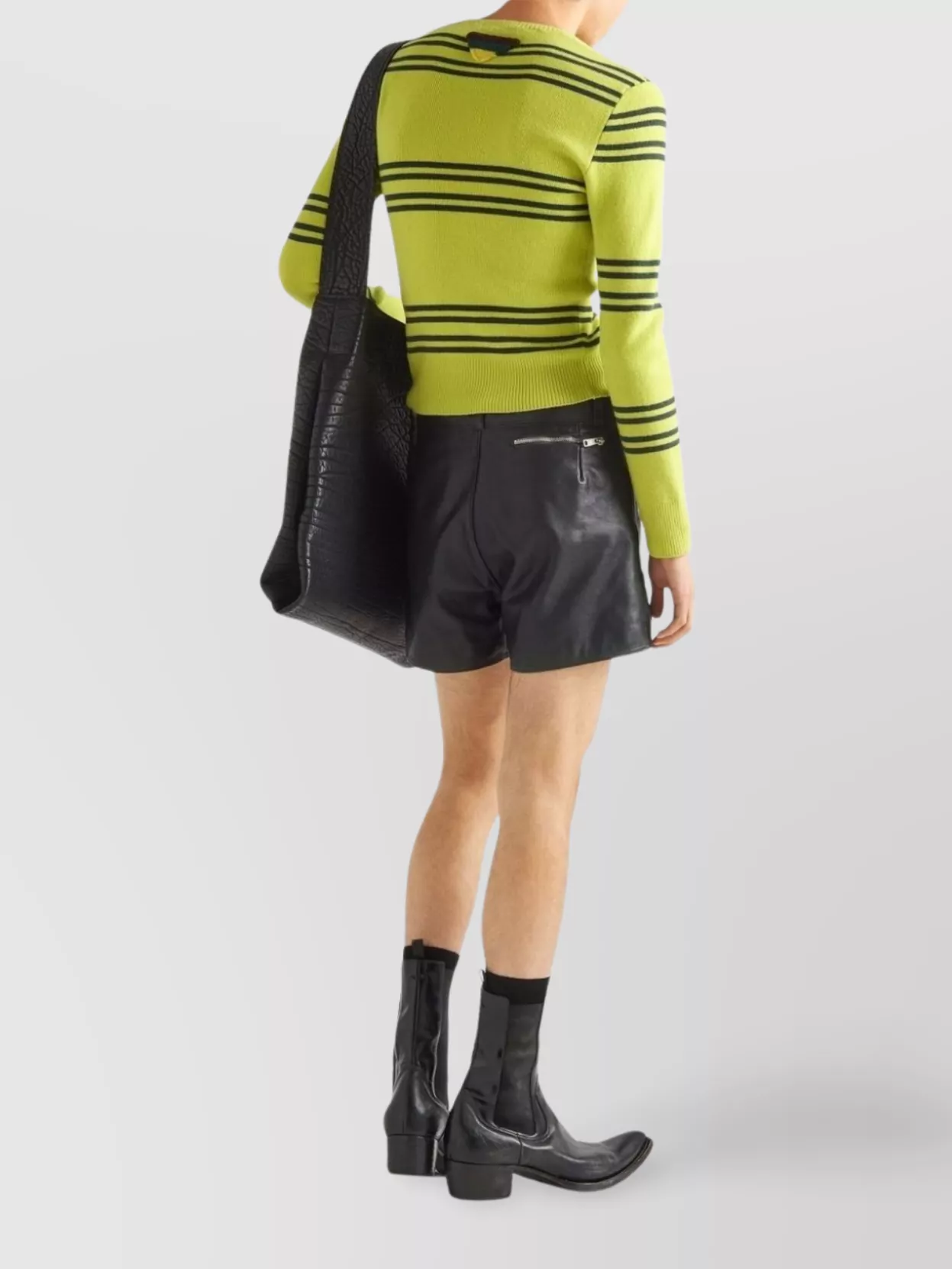 Prada Crew-Neck Lambswool Sweater Striped Pattern