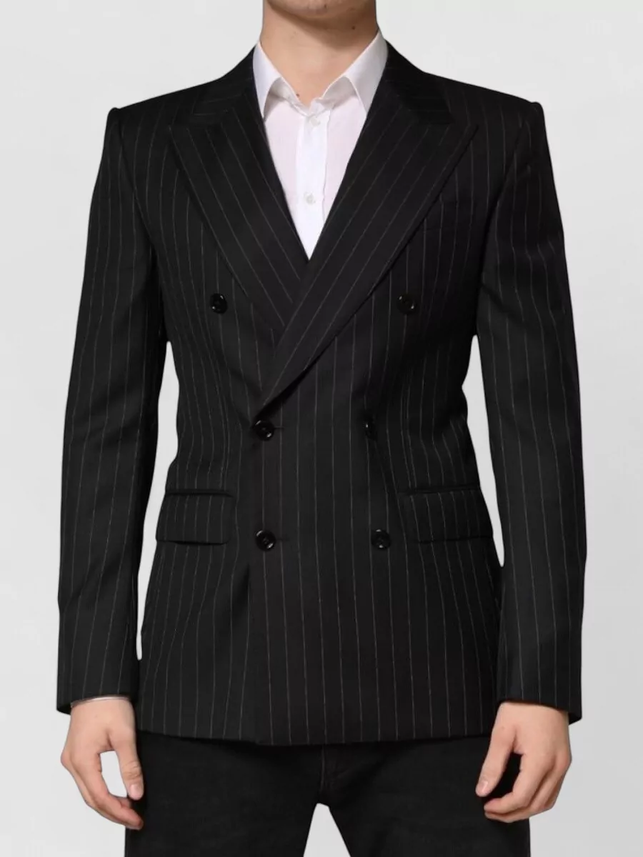 Dolce&Gabbana virgin wool striped double-breasted blazer