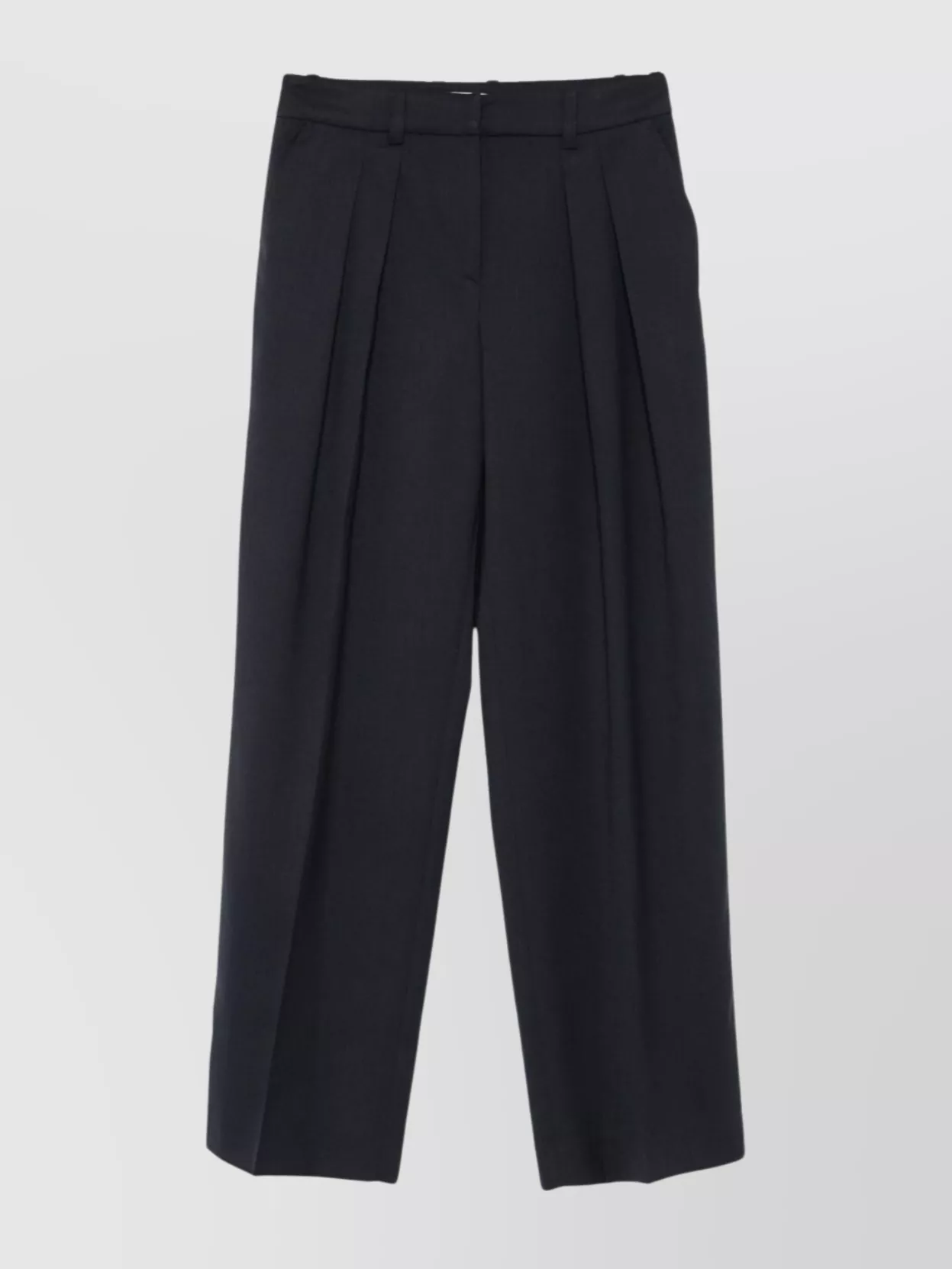 The Frankie Shop Wool Blend Wide Leg Trousers With Belt Loops