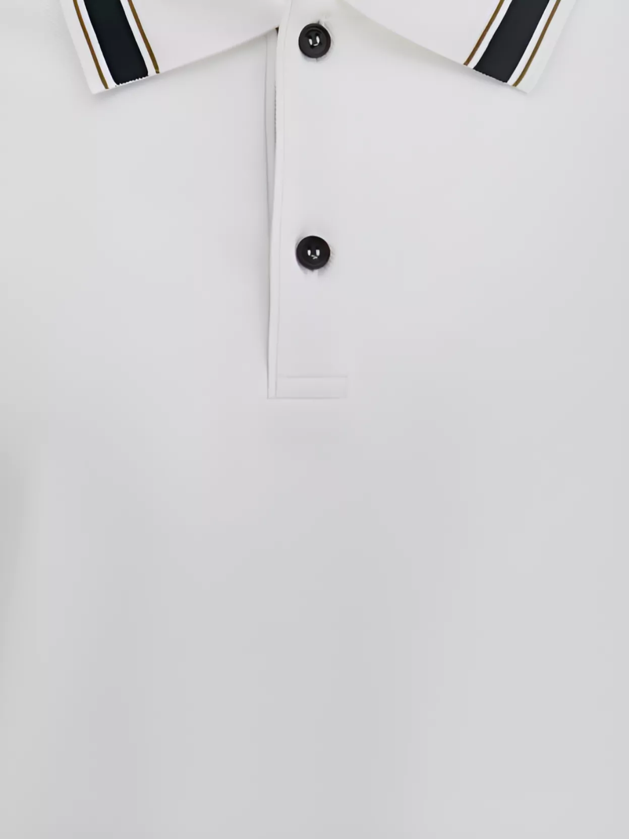 Ferragamo Striped Collar Cotton Polo Shirt In White