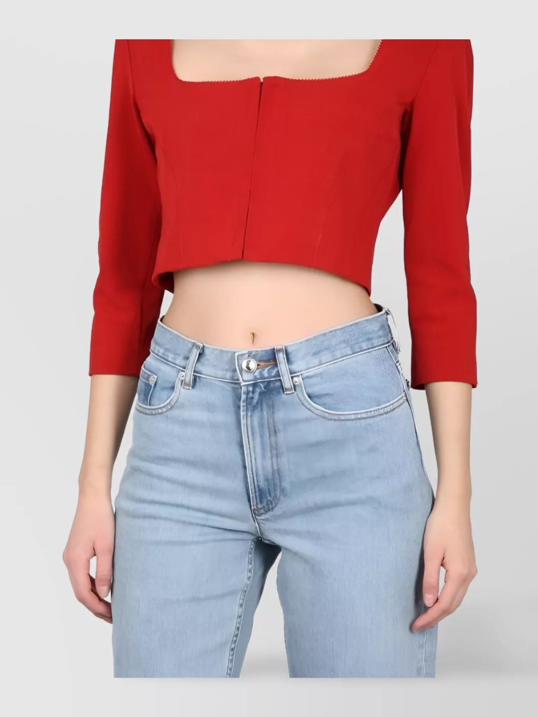 Acne Studios Cropped Long Sleeve Fitted Top