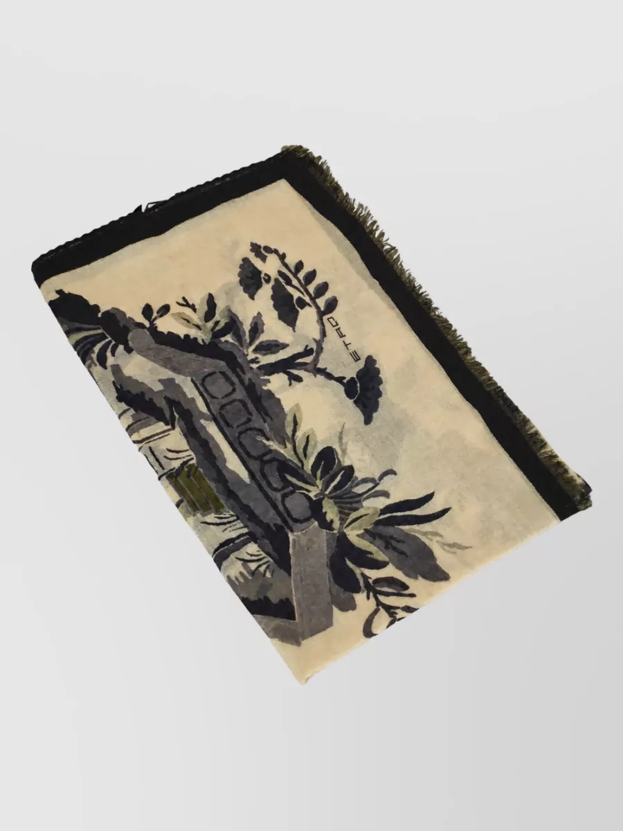 Etro Cashmere Floral-Print Scarf